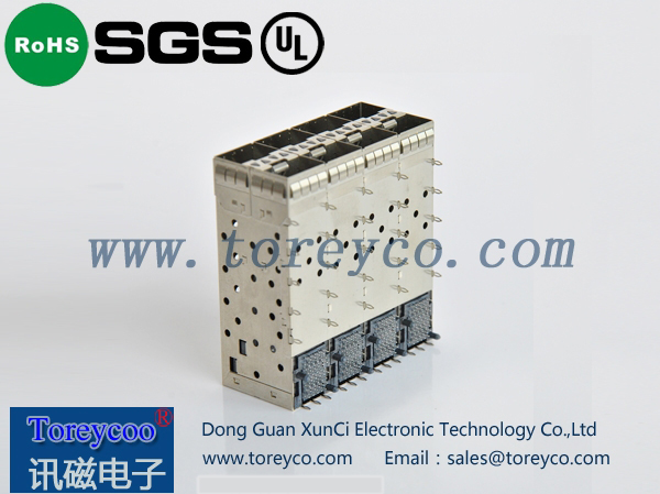 SFP光纖連接器2×4側(cè)面